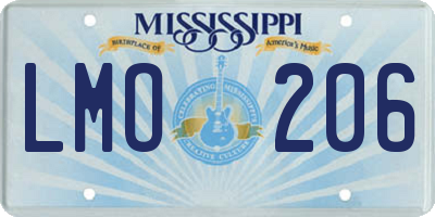 MS license plate LMO206