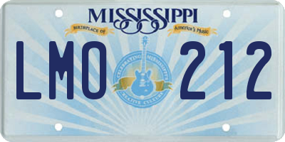 MS license plate LMO212