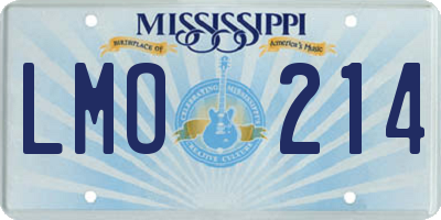 MS license plate LMO214