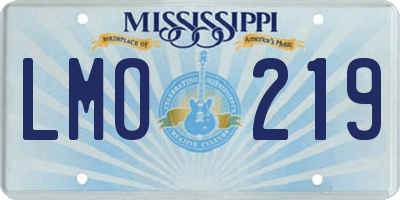 MS license plate LMO219