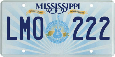 MS license plate LMO222