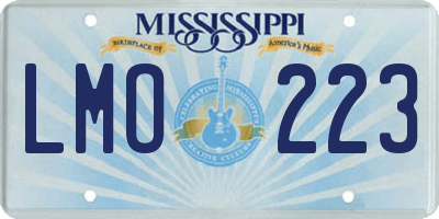 MS license plate LMO223