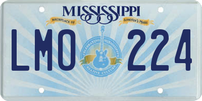 MS license plate LMO224