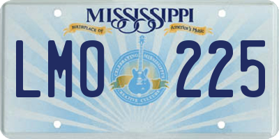 MS license plate LMO225