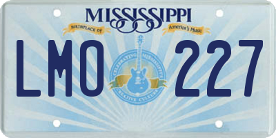 MS license plate LMO227