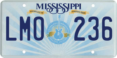 MS license plate LMO236