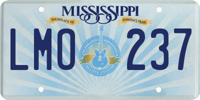 MS license plate LMO237