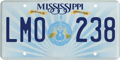 MS license plate LMO238