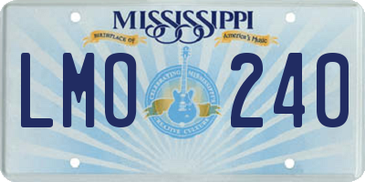 MS license plate LMO240