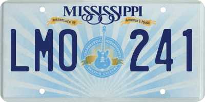 MS license plate LMO241