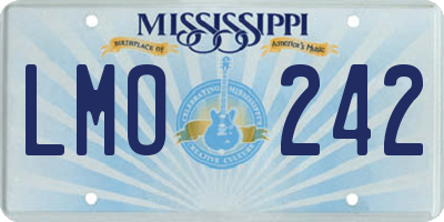 MS license plate LMO242
