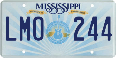 MS license plate LMO244