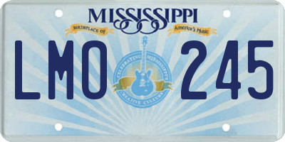 MS license plate LMO245
