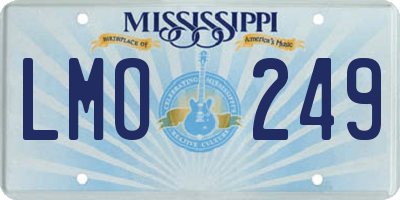 MS license plate LMO249