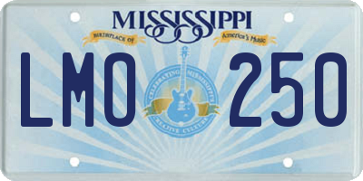 MS license plate LMO250