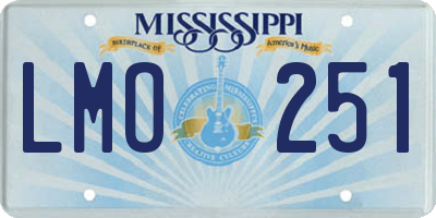 MS license plate LMO251