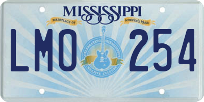 MS license plate LMO254