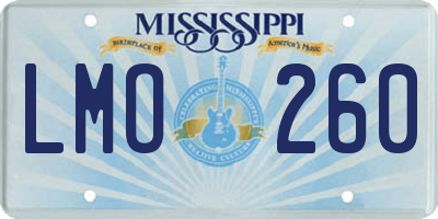 MS license plate LMO260