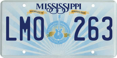 MS license plate LMO263