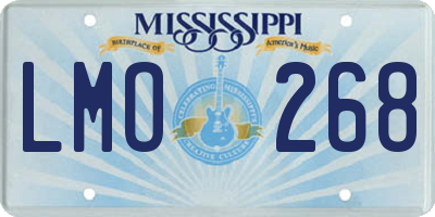 MS license plate LMO268