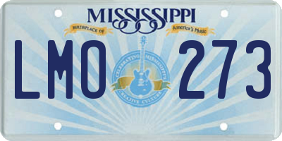 MS license plate LMO273