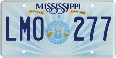 MS license plate LMO277