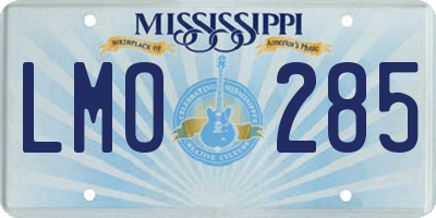 MS license plate LMO285