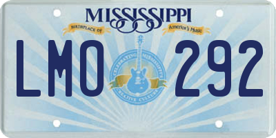MS license plate LMO292