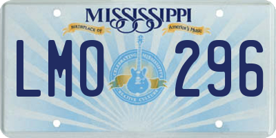 MS license plate LMO296