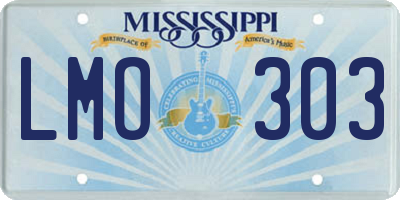 MS license plate LMO303