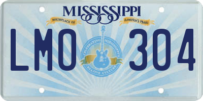 MS license plate LMO304