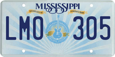 MS license plate LMO305