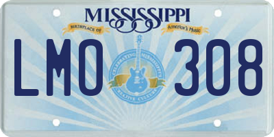 MS license plate LMO308