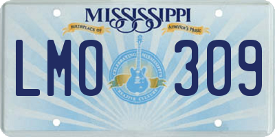 MS license plate LMO309
