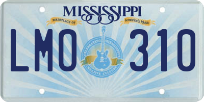 MS license plate LMO310