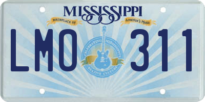 MS license plate LMO311