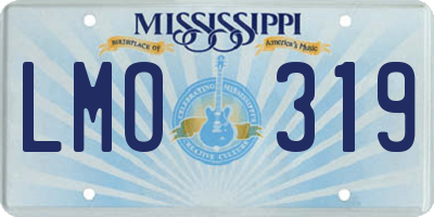 MS license plate LMO319