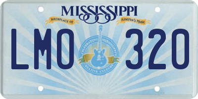 MS license plate LMO320