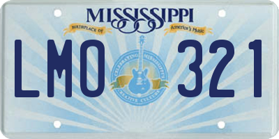 MS license plate LMO321