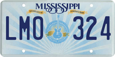 MS license plate LMO324