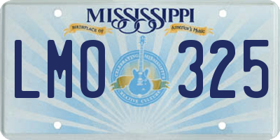 MS license plate LMO325