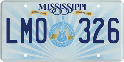 MS license plate LMO326
