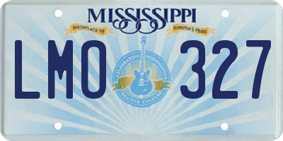 MS license plate LMO327