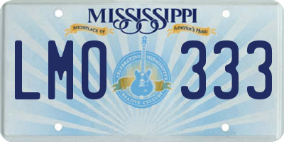 MS license plate LMO333
