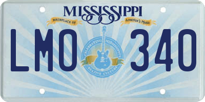 MS license plate LMO340