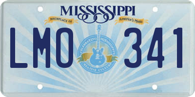 MS license plate LMO341