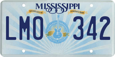 MS license plate LMO342