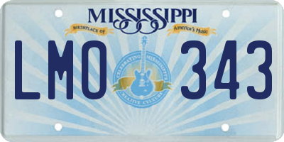MS license plate LMO343