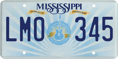 MS license plate LMO345
