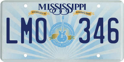 MS license plate LMO346